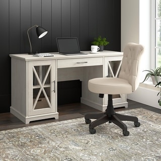 Bh Home Lennox Farmhoe Glass Coffee Table with Storage in Linen White Oak | Living Room Organization