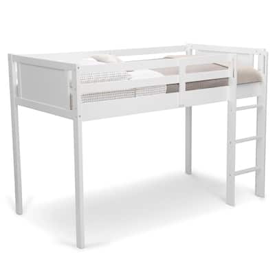 Delta Children Low Twin Loft Bed with Guardrail and Ladder