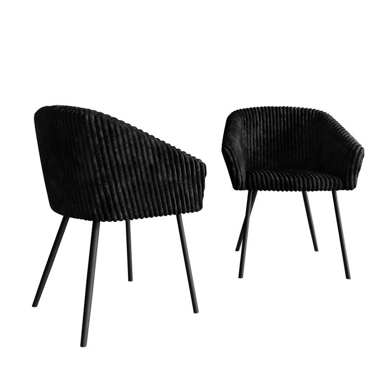 CraftPorch Minimalist 2-Piece Dining Chair - Black