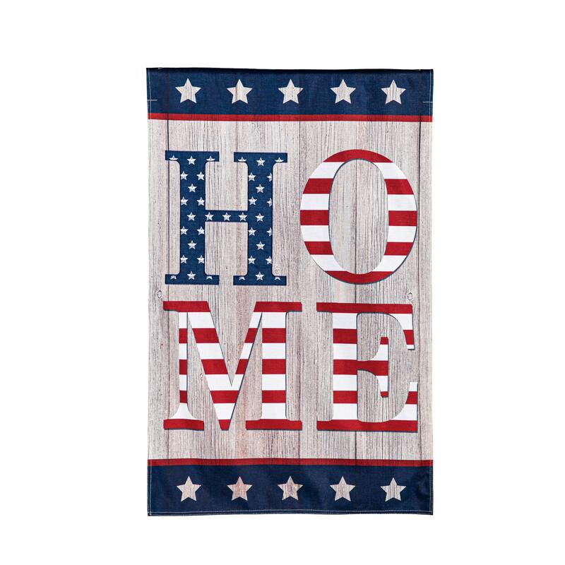 28 in. x 44 in. Stacked Home House Burlap Flag