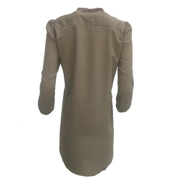 Shop Ariana Rockefeller Houndstooth Print Neck Tie Long Sleeve