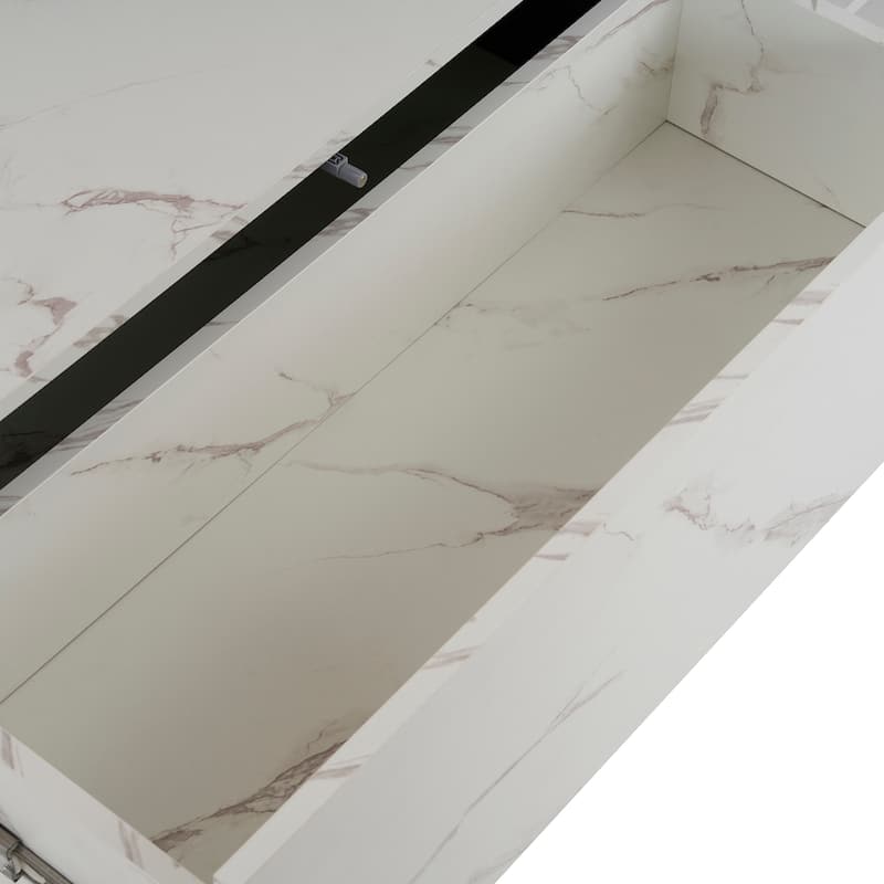 Sliding Top Coffee Table with 2 Drawers and 2 Hidden Storage