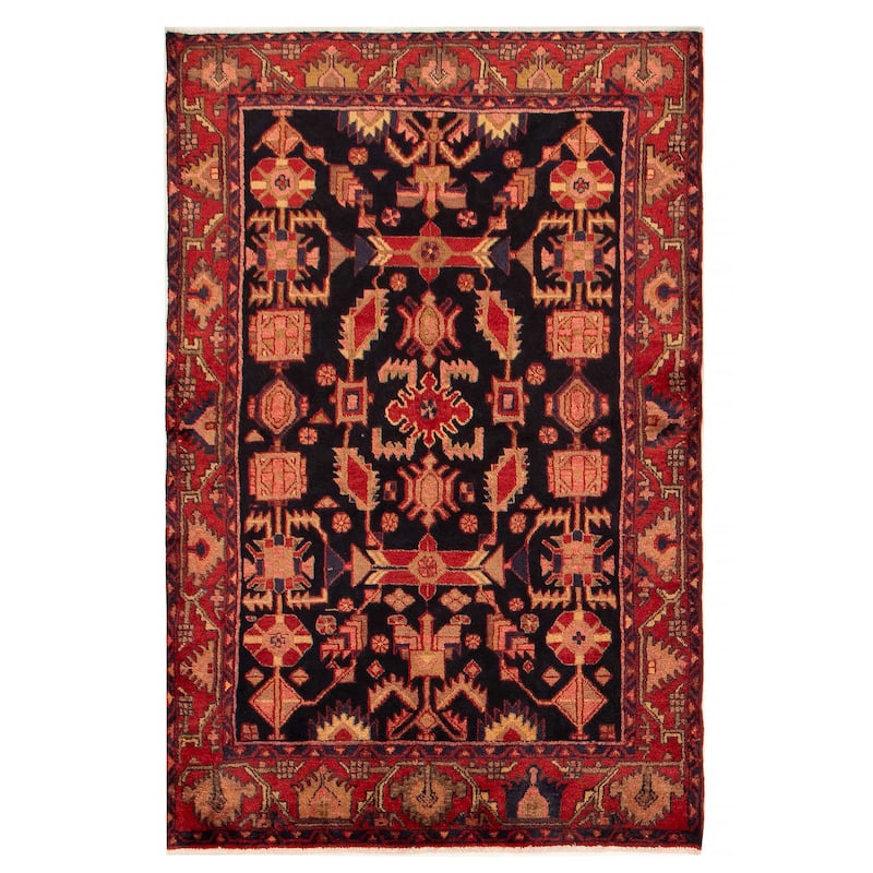 Andelz Navy, Red Rug 4'5" x 6'8" - 4'5 x 6'8 - Dark Navy/ Red - 4'5 x 6'8
