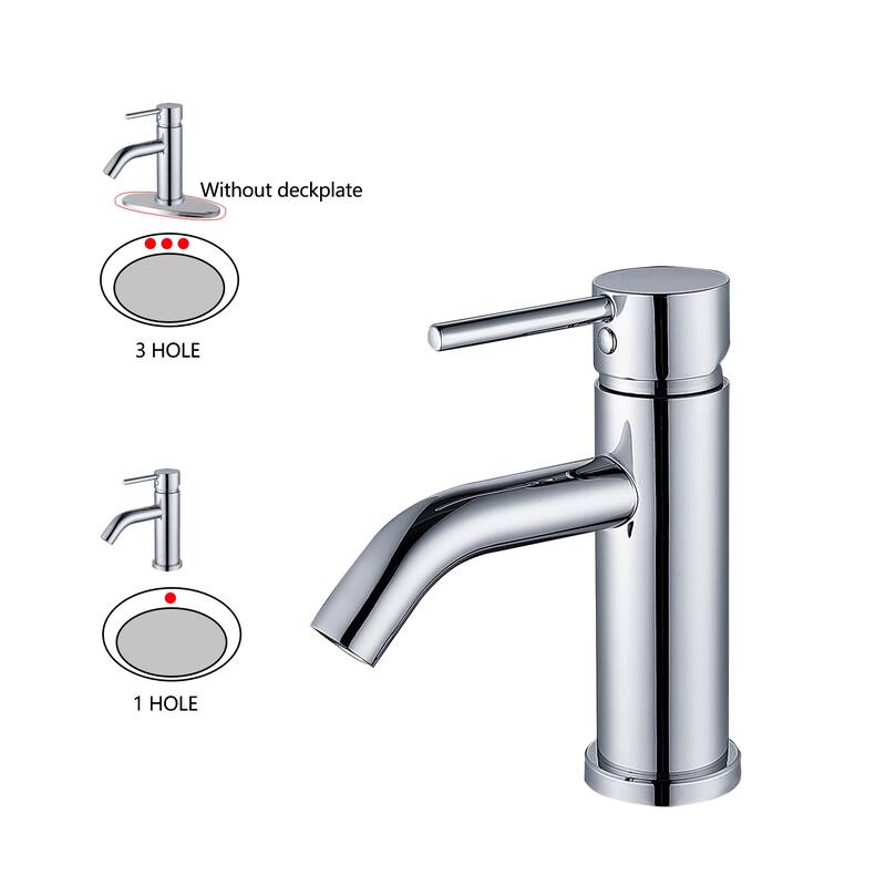 Topcraft Stainless Steel 6.7/12.2 Single Handle Single Hole Bathroom Sink Faucet