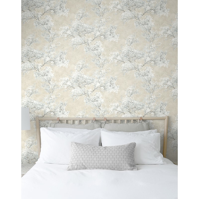 NextWall Cherry Blossom Grove and Stick Wallpaper