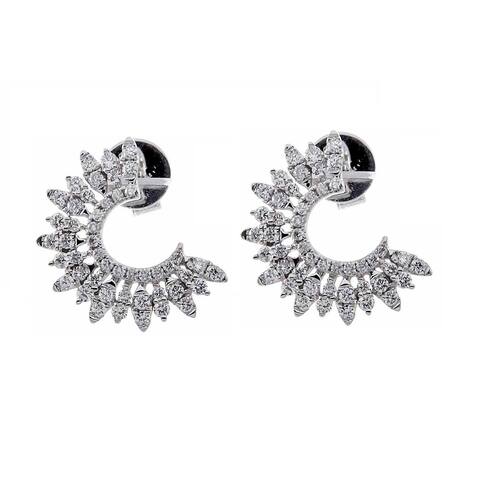 10K White Gold Natural Diamond Earring by Anika And August