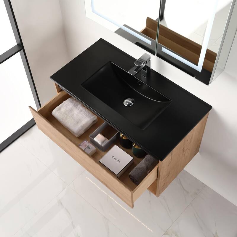 Blossom Bergen Wall Mounted Floating Bathroom Vanity with Sink
