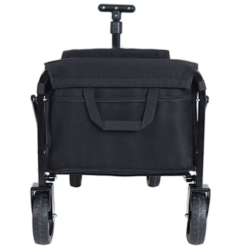 Expandable Dual-Layer Utility Wagon with 100% Extra Space - Grocery Cart for Camping,Shopping,Sports,Gardening,Fishing