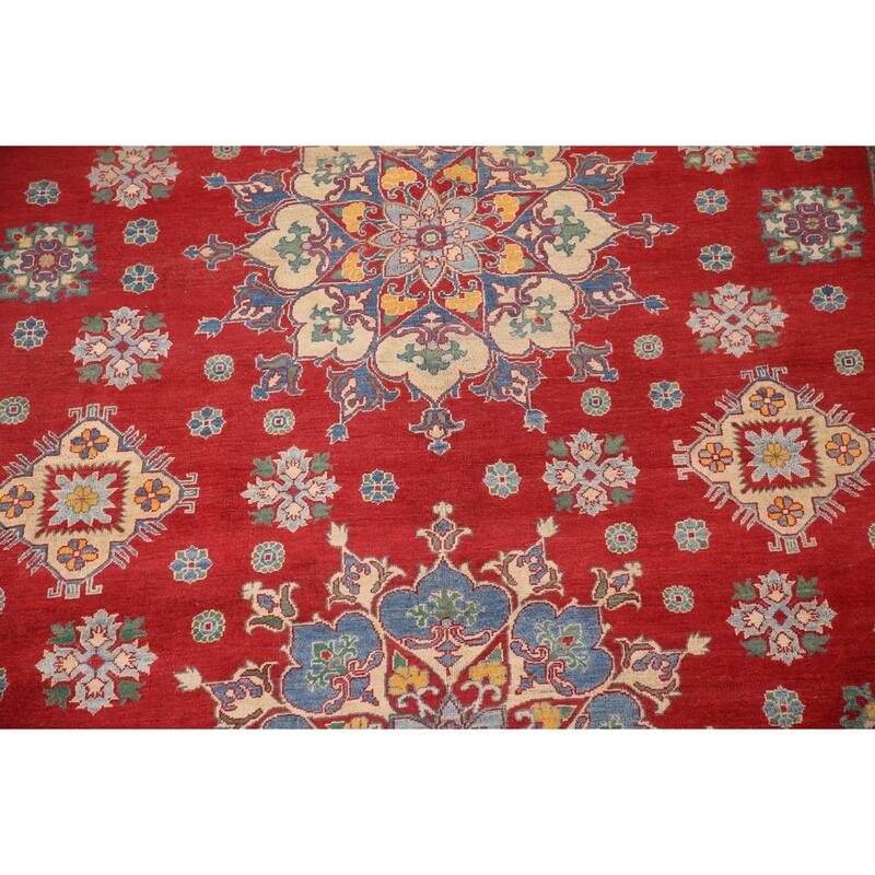 Large Red Kazak Oriental Area Rug Hand-Knotted Wool Carpet - 9'9" x 15'5"