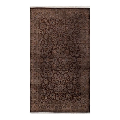 Overton Hand Knotted Wool Vintage Inspired Modern Contemporary Overdyed Brown Area Rug - 3' 2" x 5' 5"
