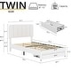 preview thumbnail 23 of 46, VECELO Kids Bed Frame, Plantform Beds with Storage Drawer, Height Adjustable Upholstered Bed, Twin Size Bed Set of 2