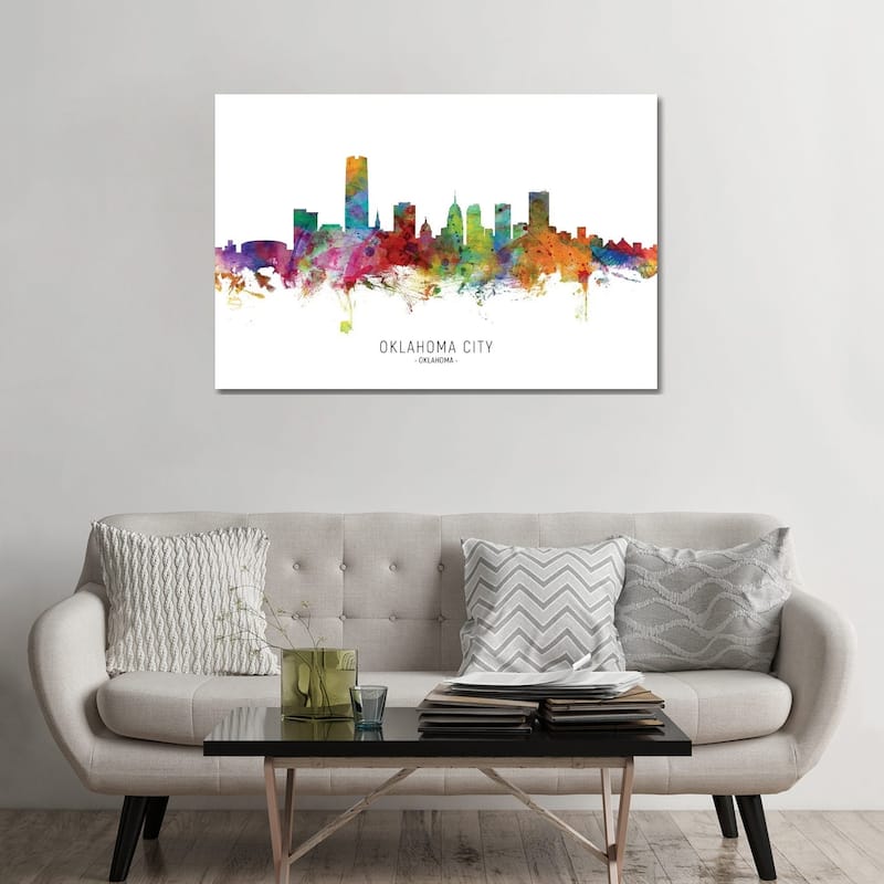 iCanvas "Oklahoma City Skyline" by Michael Tompsett Canvas Print - 32x48x1.5