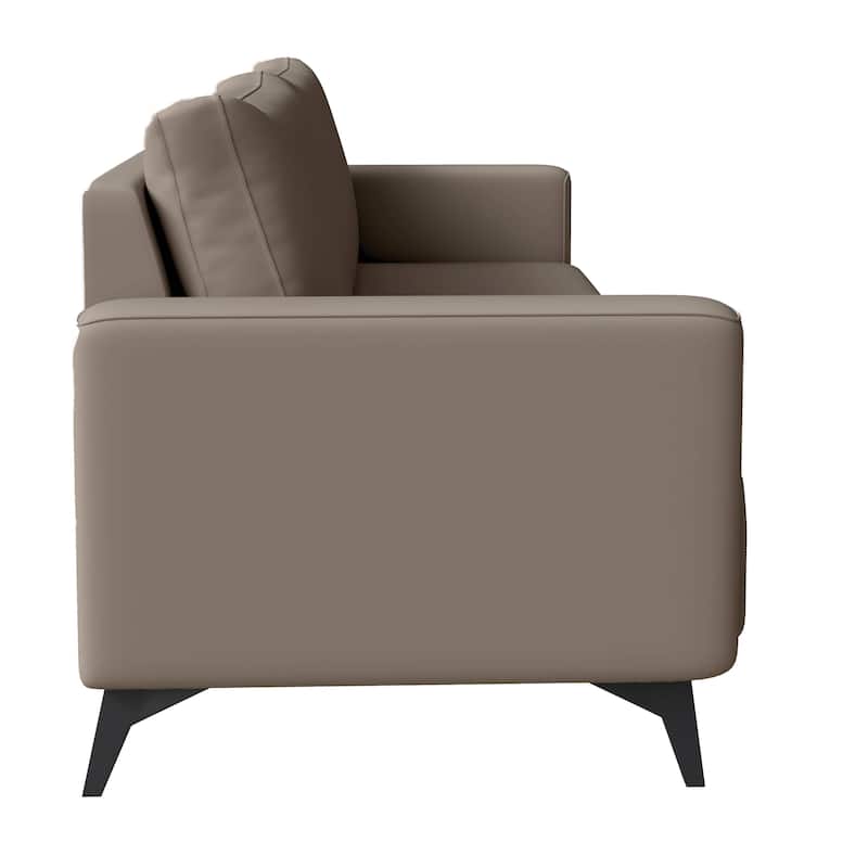3 Seater Sofa Upholstered Leather with Stainless Steel Legs Inno Series by LeisureMod