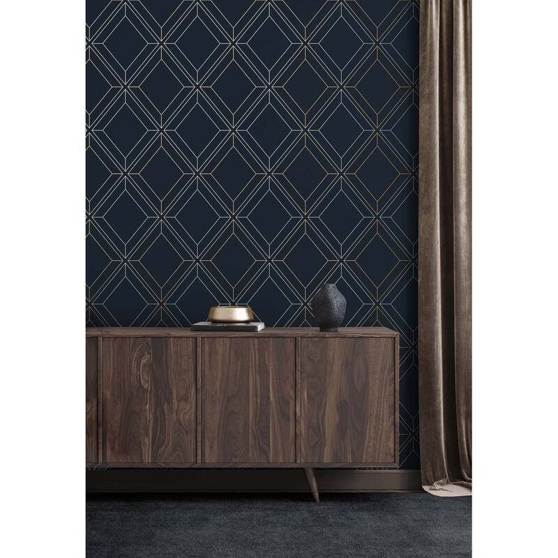 Seabrook Designs Linework Gem Non-Woven Unpasted Wallpaper