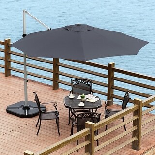 Costway 11' Patio Cantilever Offset Umbrella 360 degrees Rotation