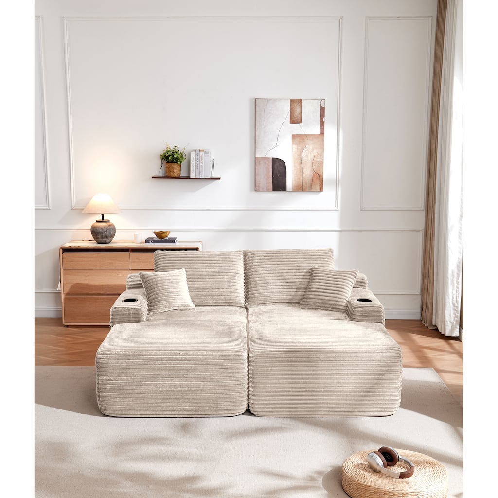 69" Cloud Sectional Couch, L-Shape Chaise with R-Shape Chaise with Deep Seat, and Comfortable 2 Seater Couch