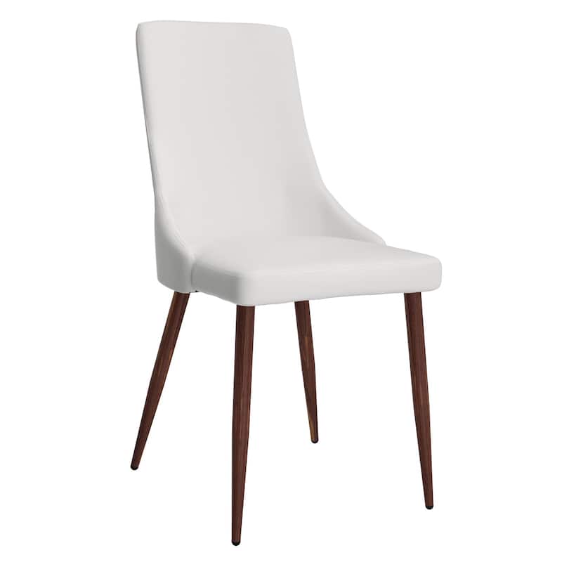 Mid-Century Faux Leather and Metal Dining Chair, Set of 4 - White