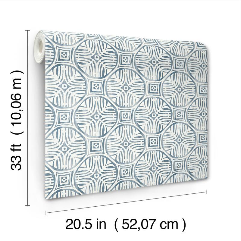 Chesapeake Sandee Navy Medallion Wallpaper