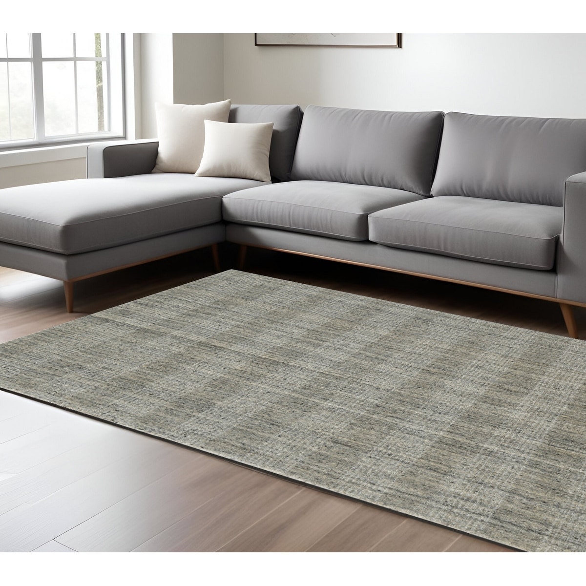 HomeRoots Nubu Plaid Transitional Rectangle Area Rug