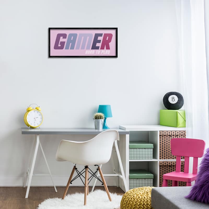 Stupell Gamer Born To Play Framed Giclee Art Design By Yass Naffas Designs