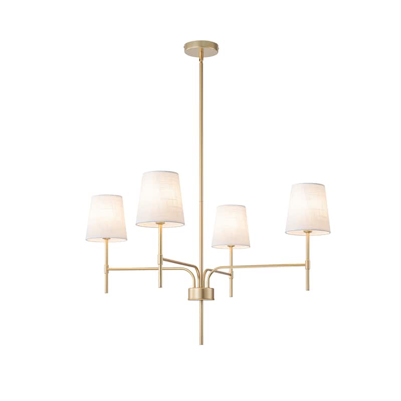 Starsky Transitional & Modern Chandelier with White Fabric Shades