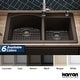 preview thumbnail 43 of 89, Karran Drop-In Quartz 33 in. 1-Hole 60/40 Double Bowl Kitchen Sink Kit