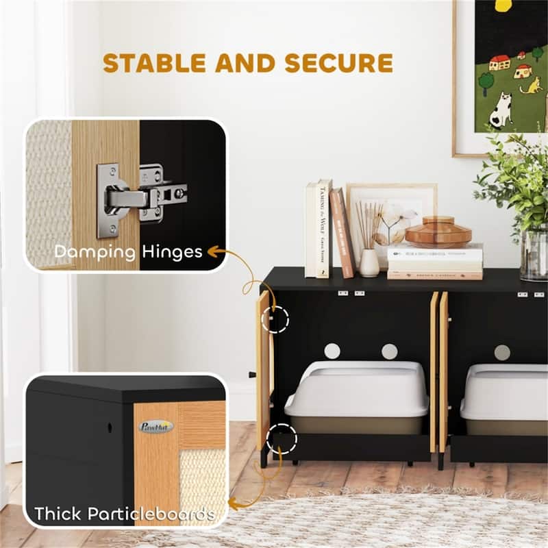 Cat Litter Box for Dual-purpose as Litter Box and Stylish End Table - 47.2"L x 19.7"W x 24.2"H