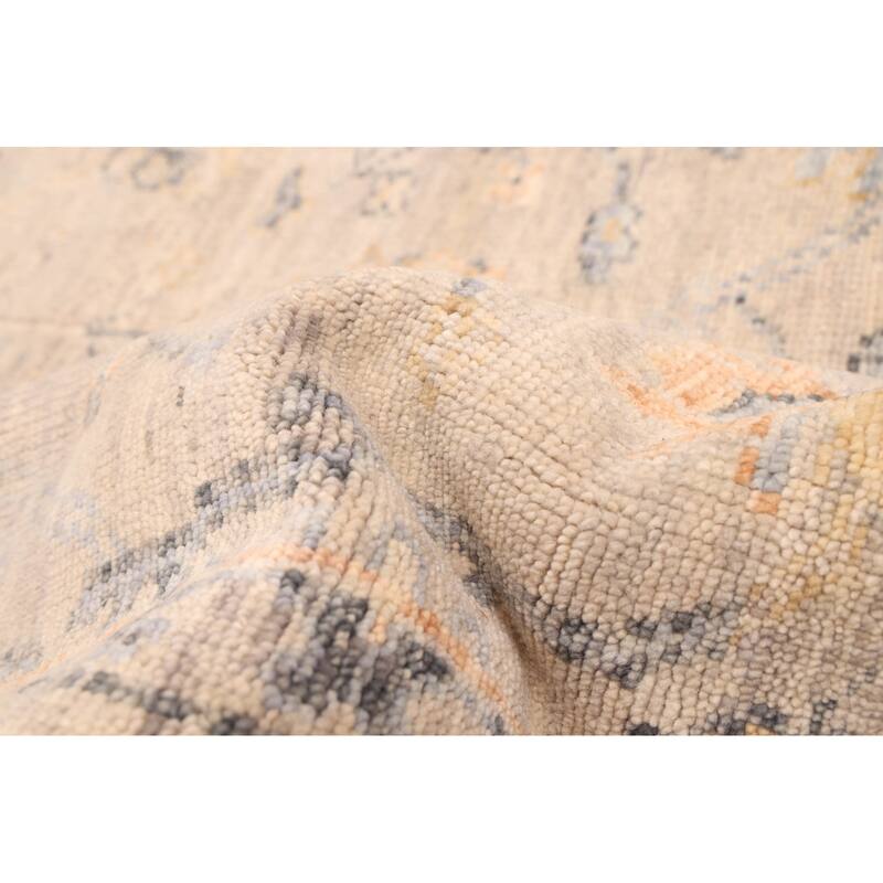 ECARPETGALLERY Hand-knotted Modern Oushak Light Grey Wool Rug - 7'10 x 9'7