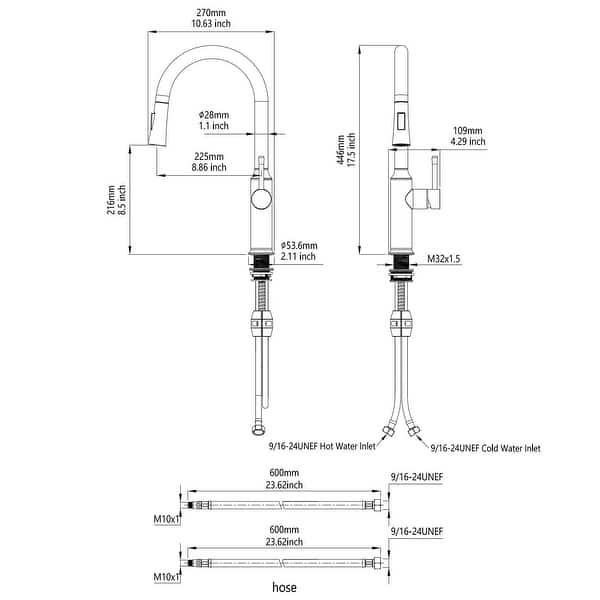 Single Handle Pull Down Kitchen Faucet with Sprayer Modern 1 Hole ...