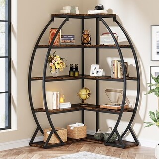 5 Tier Corner Bookshelf 69.29 Inch Tall Modern Corner Bookcase Bed Bath Beyond 39931899