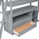 preview thumbnail 22 of 43, Loft Bed with L-Shaped Desk, Shelves & 2 Built-in Drawers