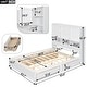 preview thumbnail 5 of 8, Queen Size Platform Bed with Storage Headboard, 4-Drawers, and Built-in Shelves, Sturdy Pine Wood Kids Bed Frame, White