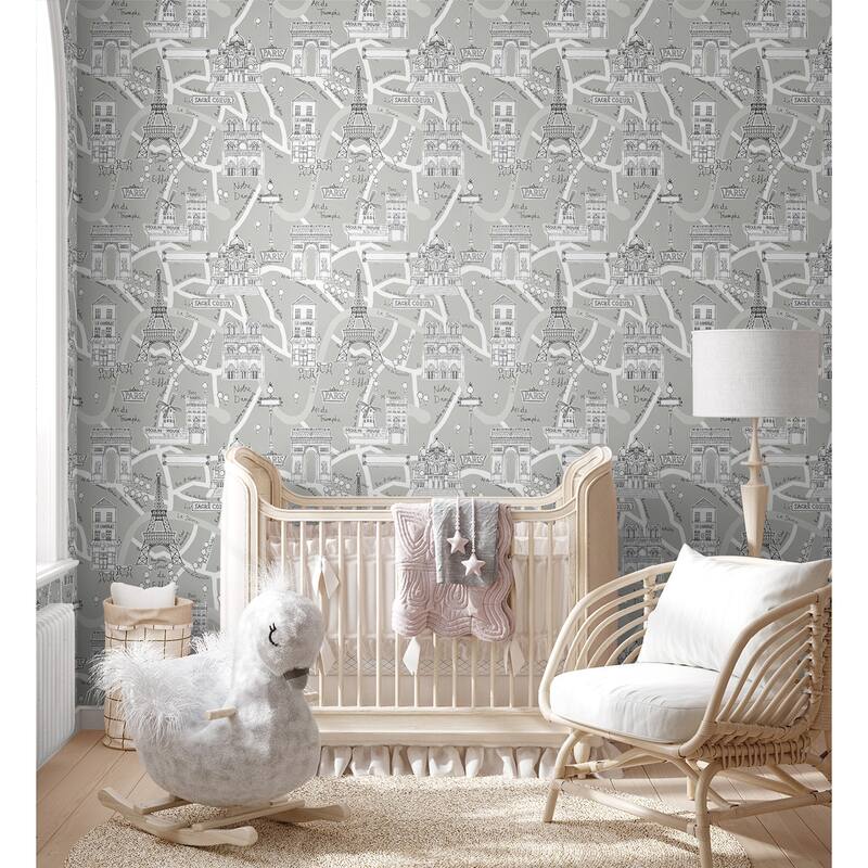 NextWall Paris Scene Peel and Stick Wallpaper