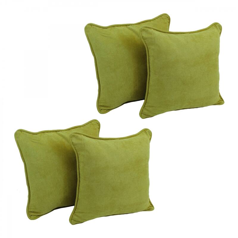 Blazing Needles 18-Inch Microsuede Throw Pillows (Set of 4) - Mojito Lime
