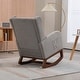 preview thumbnail 50 of 59, High back Upholstered Accent Rocking Chair Nursery Chair With Retractable Footrest