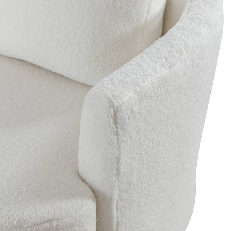 Modern Upholstered Swivel Barrel Chair(Set Of 2)