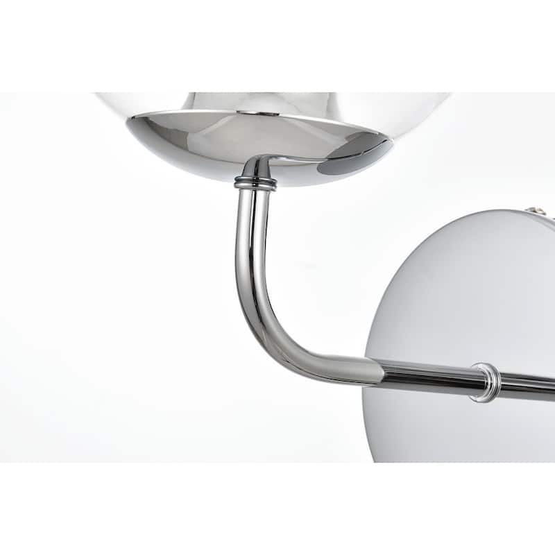 Genis 1 Light Black and Clear Bath Sconce