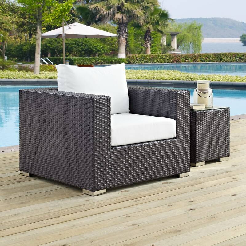 Convene Outdoor Patio Armchair - Espresso White