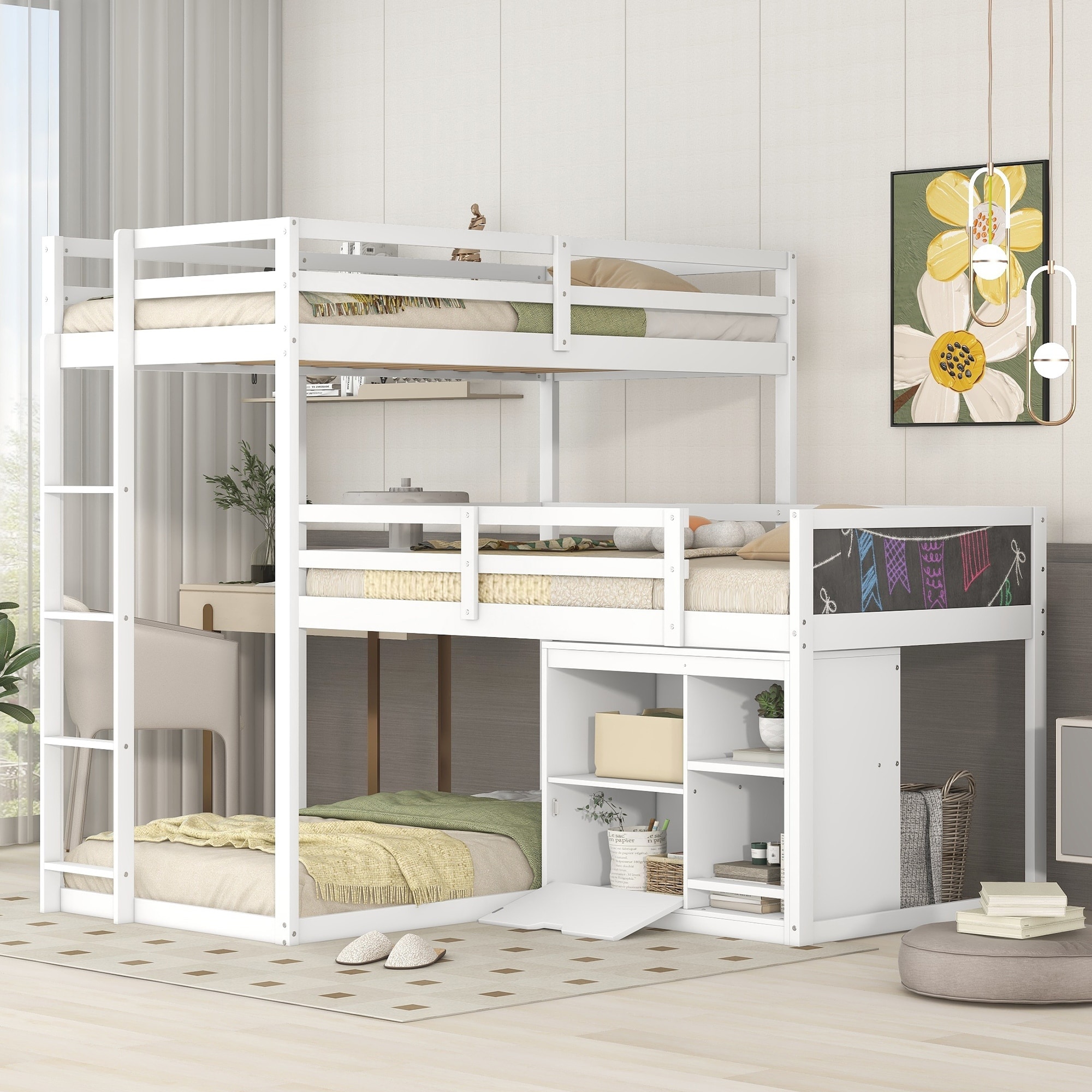 L shaped on sale triple bunk