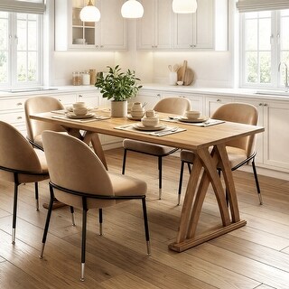 63 Inches Rectangular Kitchen Table with Sturdy Wooden Frame - Bed Bath ...