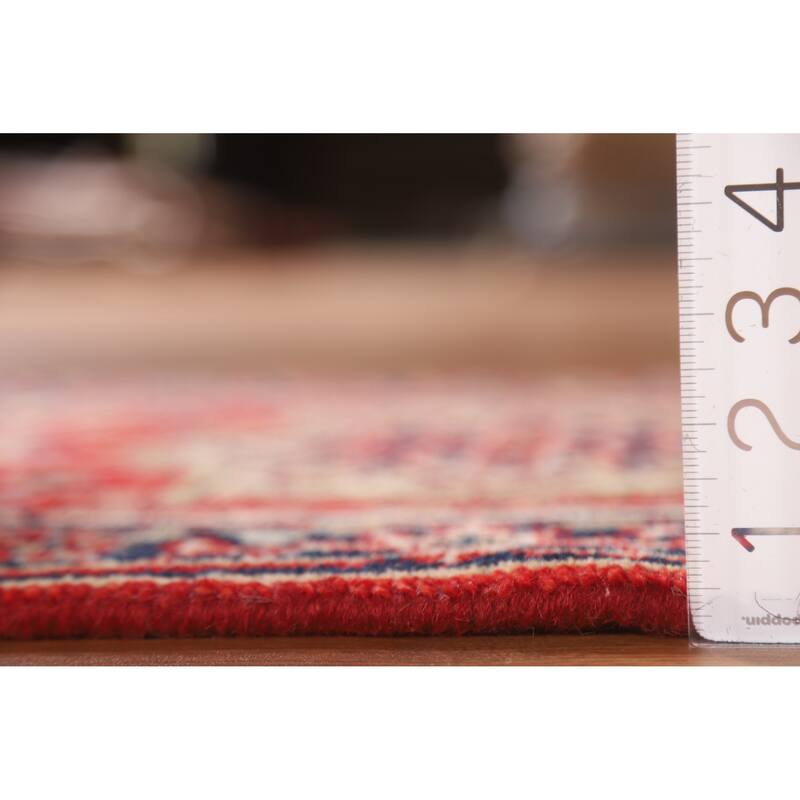 Geometric Red Heriz Serapi Oriental Area Rug Handmade Wool Carpet - 2'0"x 3'0"