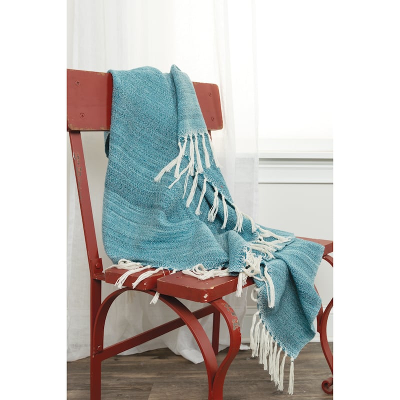 Rizzy Home Striped Hand-tied Throw Blanket