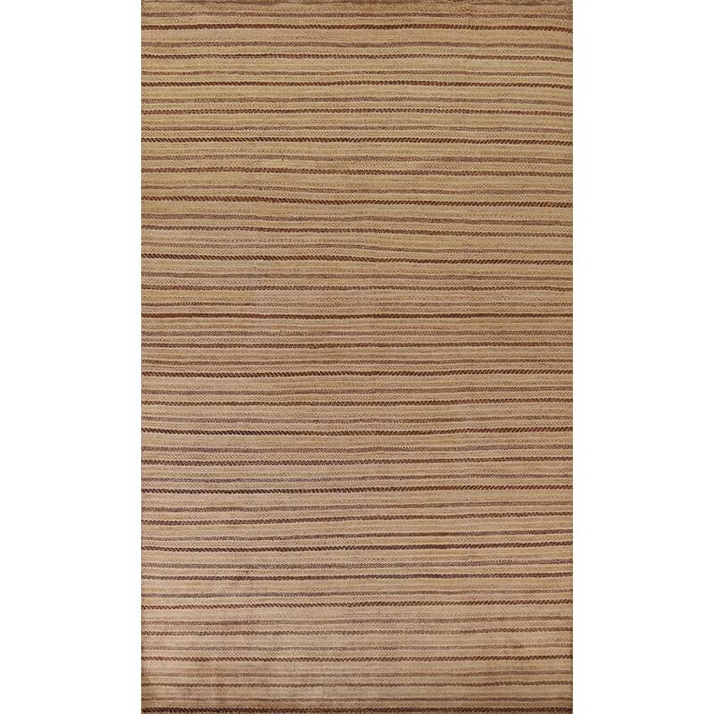 Striped Gabbeh Kashkoli Modern Wool Area Rug Hand-knotted Carpet - 6'7" x 10'0"