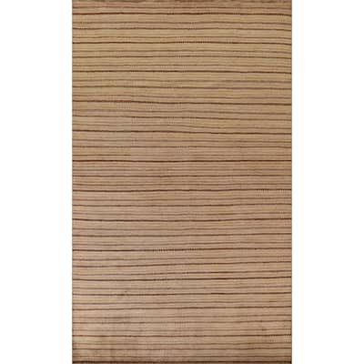 Striped Gabbeh Kashkoli Modern Wool Area Rug Hand-knotted Carpet - 6'7" x 10'0"