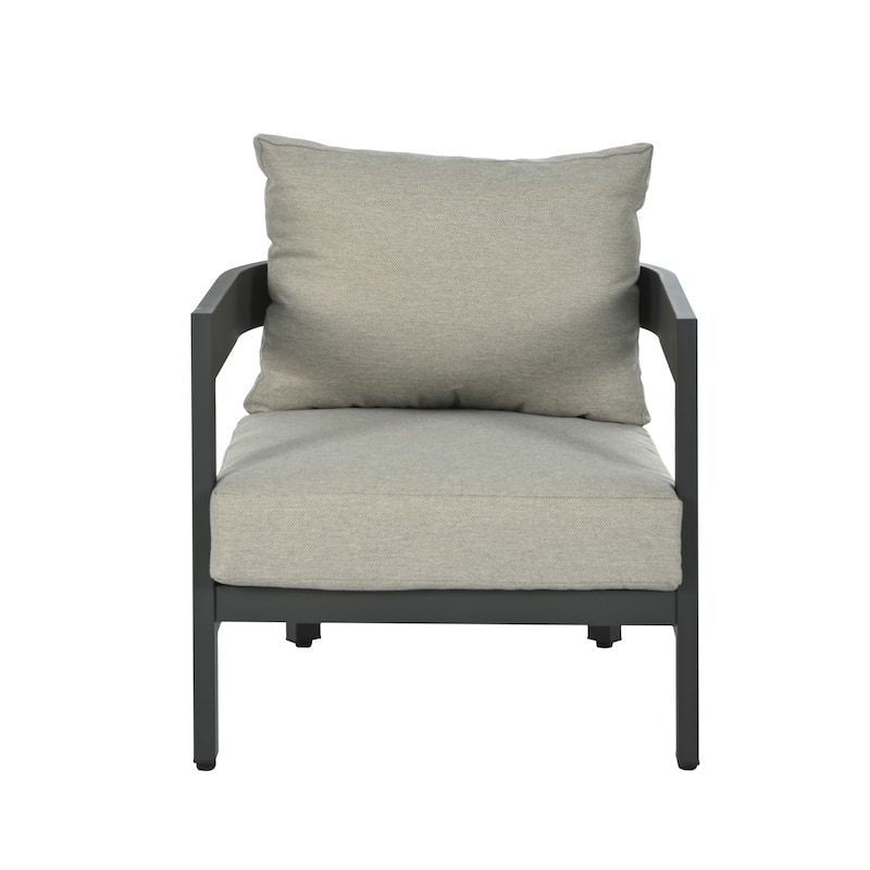 Outdoor Seating Set with Table and Thick Cushions for Lawns (Set of 4)
