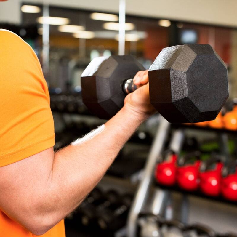 Power Systems Rubber Octagonal Dumbbells Set, Pair of 20, 25, 40 lbs Dumbbell Weights Set