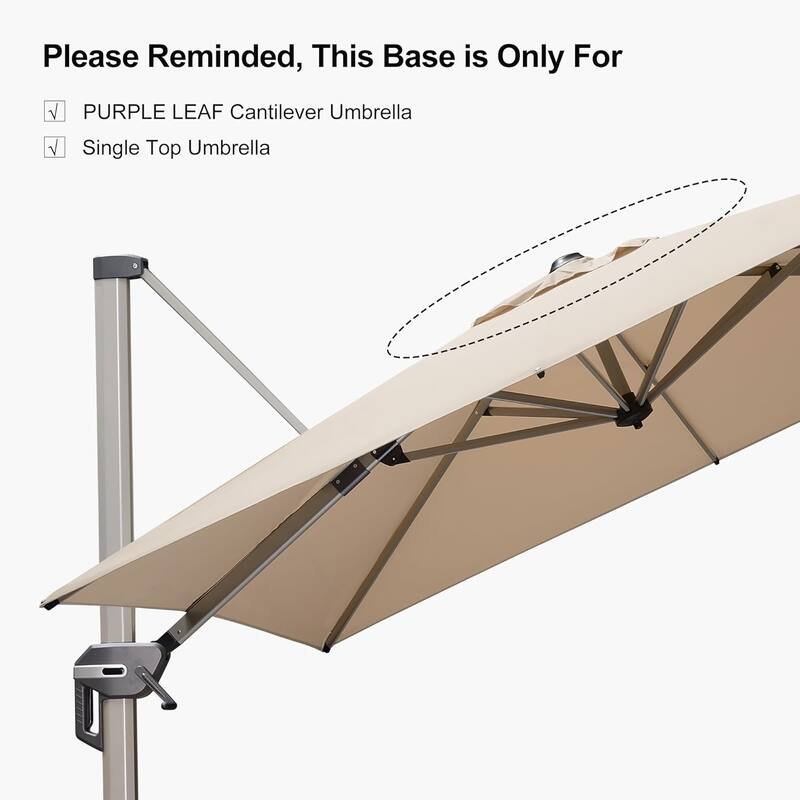 PURPLE LEAF Heavy Duty Patio Umbrella Weighted Base 35" x 36" - 35.9" X 35"