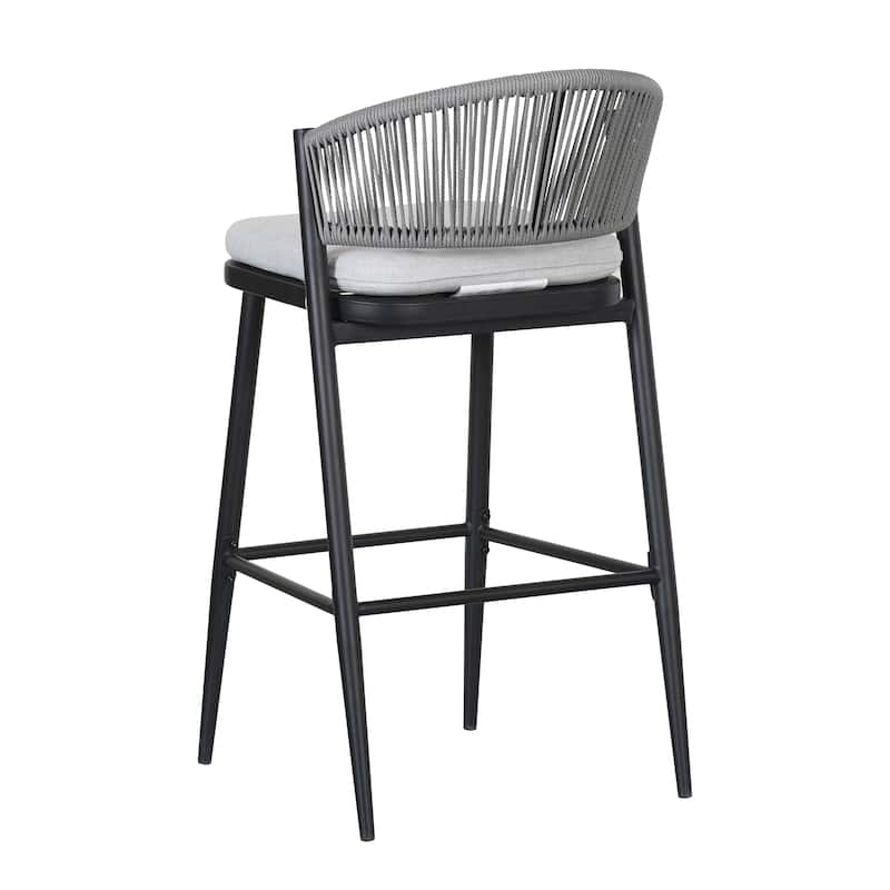 Christopher Knight Home - Beverly Outdoor Barstools with Scallop Backrest (Set of 4) - Iron