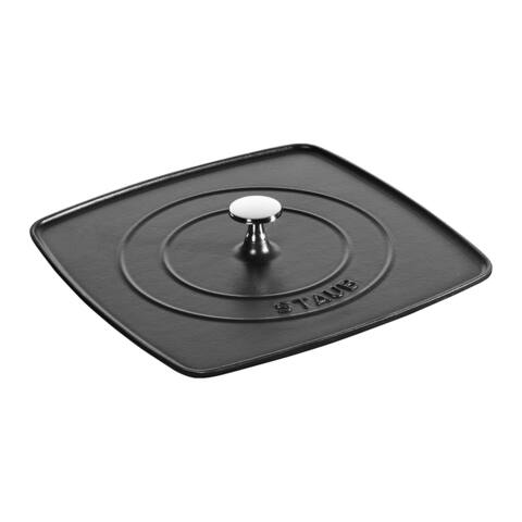 Staub Cast Iron 10.3-inch Square Grill Press - Matte Black (Fits 12-inch Grill Pan)
