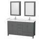 Option Dark Gray, Carrara Cultured Marble Top,Chrome Trim